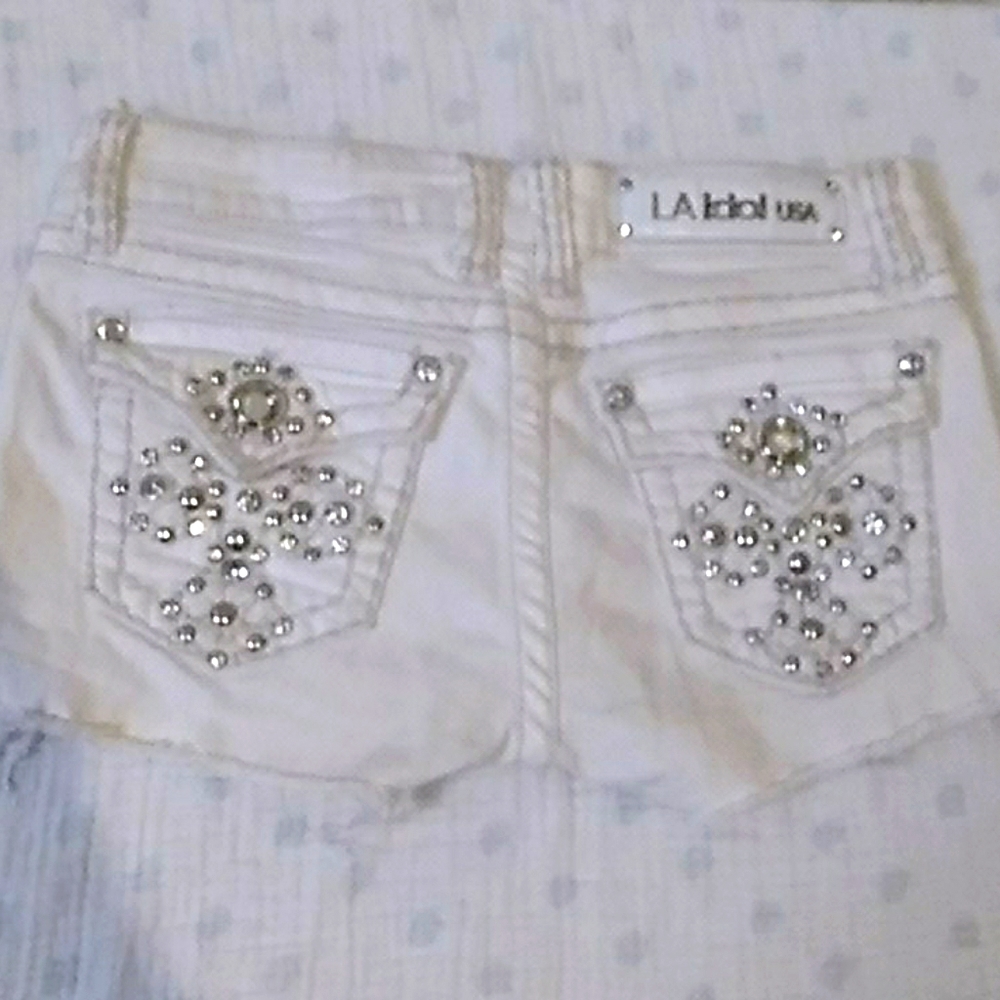 LA IDOL BEJEWELED SHORTS